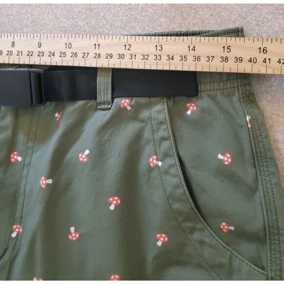 Duluth Trading Mushroom Alll Over Print Shorts Built In Belt Outdoor Boho Camp 6 - Picture 14 of 16